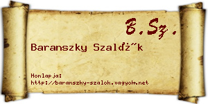 Baranszky Szalók névjegykártya